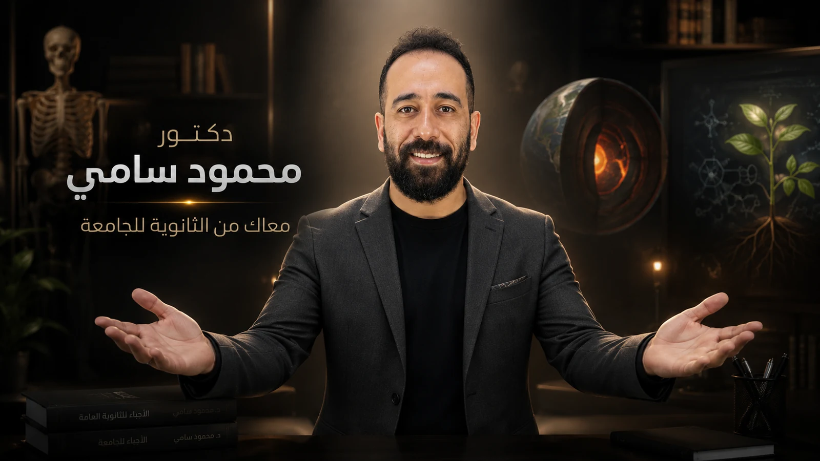 دكتور محمود سامي أثناء شرح العلوم الحيوية